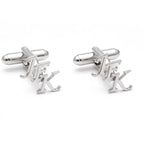 Personalized 3-Initial Script Cufflinks - Custom Brass Monogram Jewelry for Men