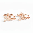 Personalized Name Cufflinks for Men – Custom Script Name Cufflinks for Wedding & Groom Gift