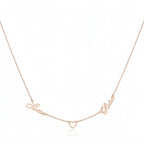 Personalized Couple Name Necklace with Heart Connector - Custom Two Name Pendant for Women