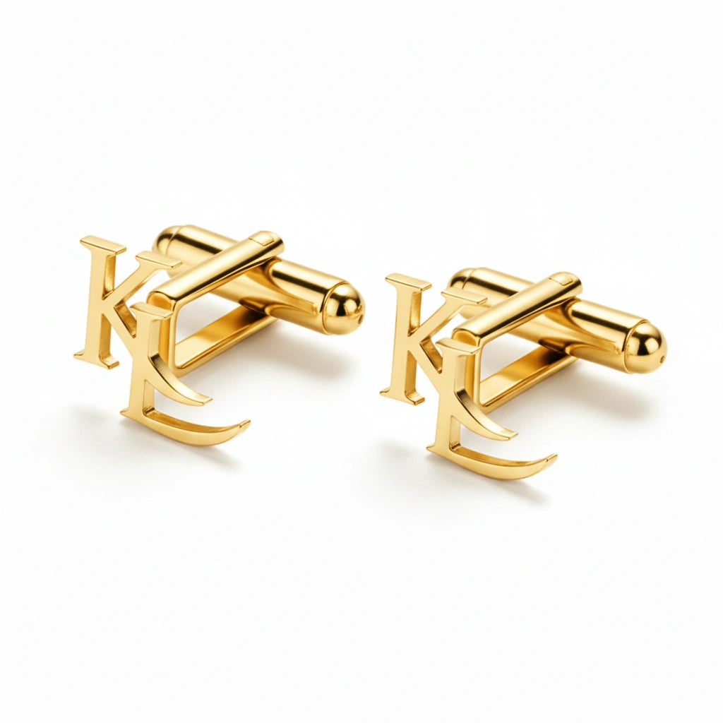 Custom Initial & Monogram Name Cufflinks for Men – Personalized Alphabet Letter Jewelry  Brass Accessories for Grooms & Gifting