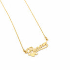Personalized Heart Lined Name Necklace - Custom Cursive Nameplate Pendant for Women