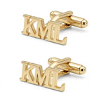 Custom 3-Initial Monogram Cufflinks for Men – Personalized Alphabet Letter Cufflinks for Wedding Accessories