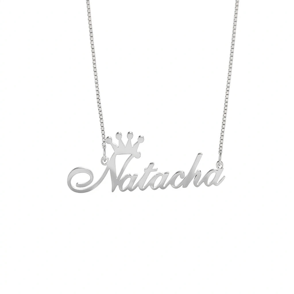 Crown Personalized Name Necklace - Custom Queen Crown Nameplate Pendant for Women
