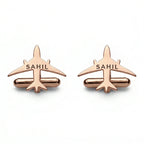 Personalized Name Aeroplane Cufflinks for Men Formal Shirt