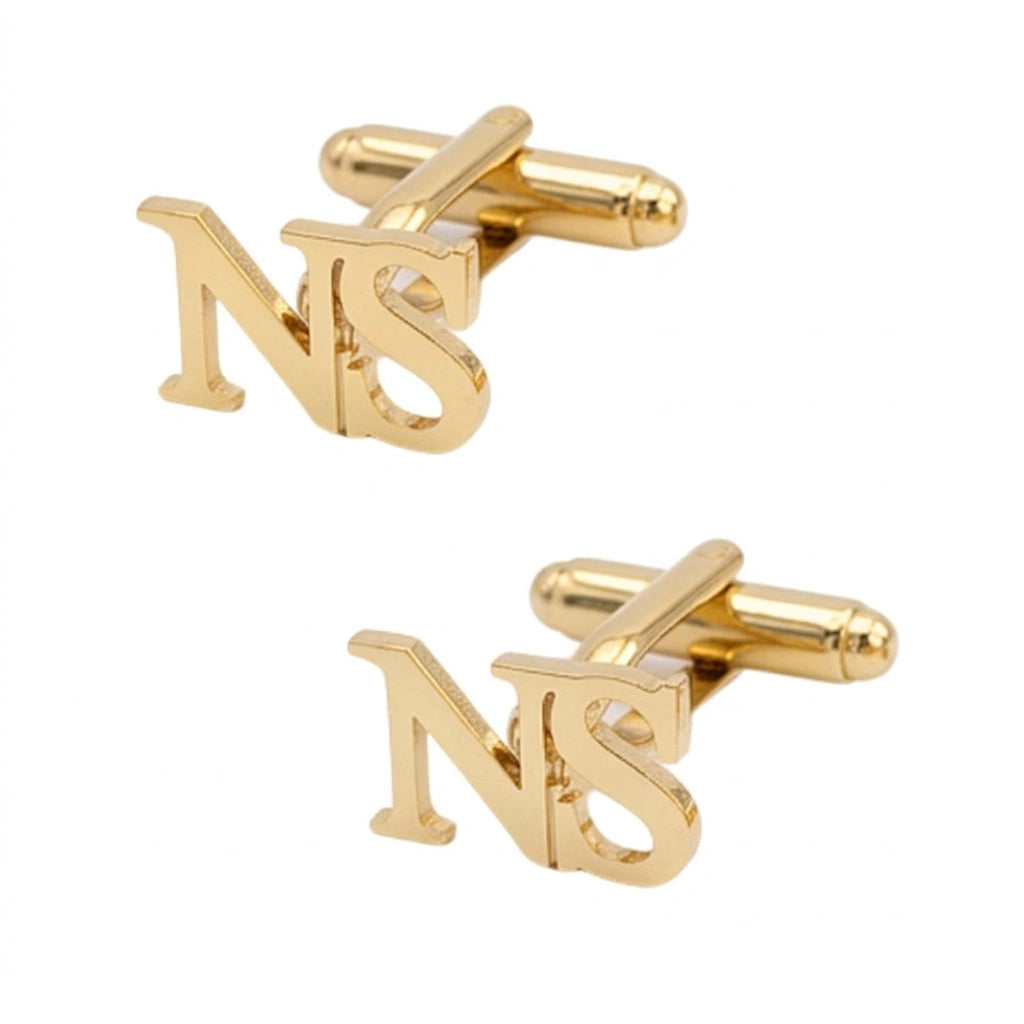 Custom Initial Name Cufflinks – Personalized Handcrafted Monogram Jewelry for Men, Groom Accessories