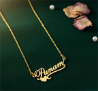 Personalized Heart Lined Name Necklace - Custom Cursive Nameplate Pendant for Women