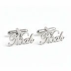 Personalized Name Cufflinks for Men – Custom Script Name Cufflinks for Wedding & Groom Gift