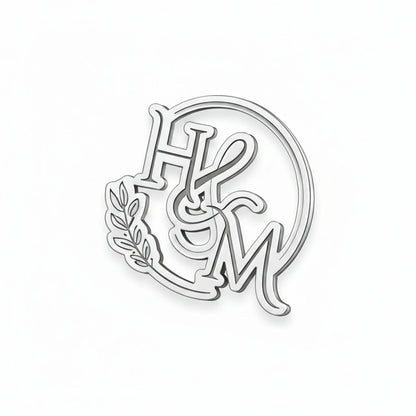 Customized Royal Initial Brooch - Deep Engraved Personalized Name Pin for Men & Women