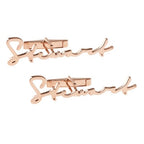 Custom Signature Style Full Name Cufflinks - Personalized Handwritten Script Brass Cuff Links