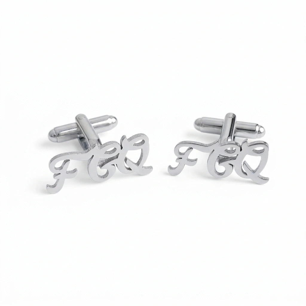 Personalized Hand-Scripted 3-Letter Initial Cufflinks – Custom Brass Monogram Jewelry