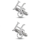 Personalized Interlocking Serif Initial Cufflinks - Custom Brass Monogram Jewelry