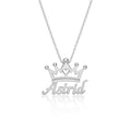 Personalized Queen Crown Name Necklace - Custom Engraved Royal Crown Pendant for Women