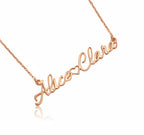 Customized Two Name Necklace with Heart - Personalized Double Nameplate Pendant for Women