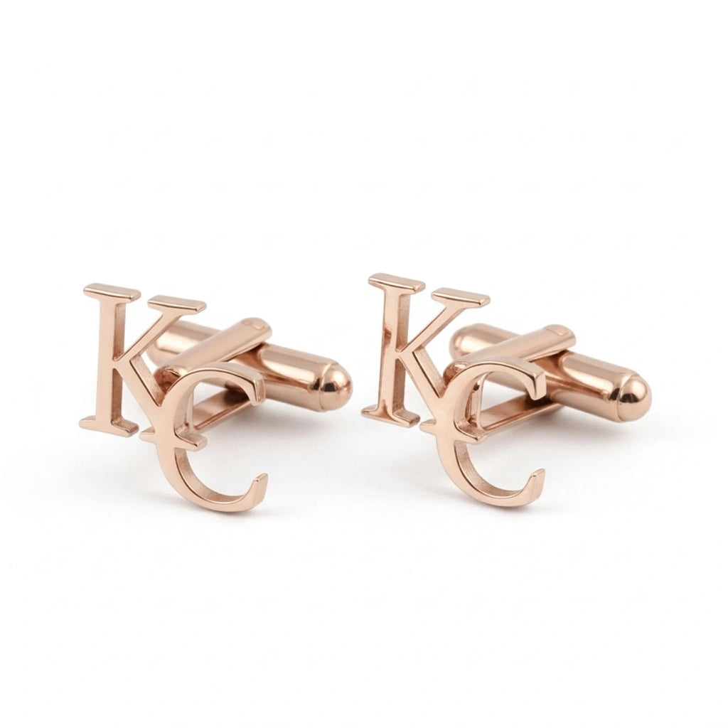 Personalized Initial Letter Cufflinks for Men - Custom Alphabet Brass Cufflinks for Wedding & Office