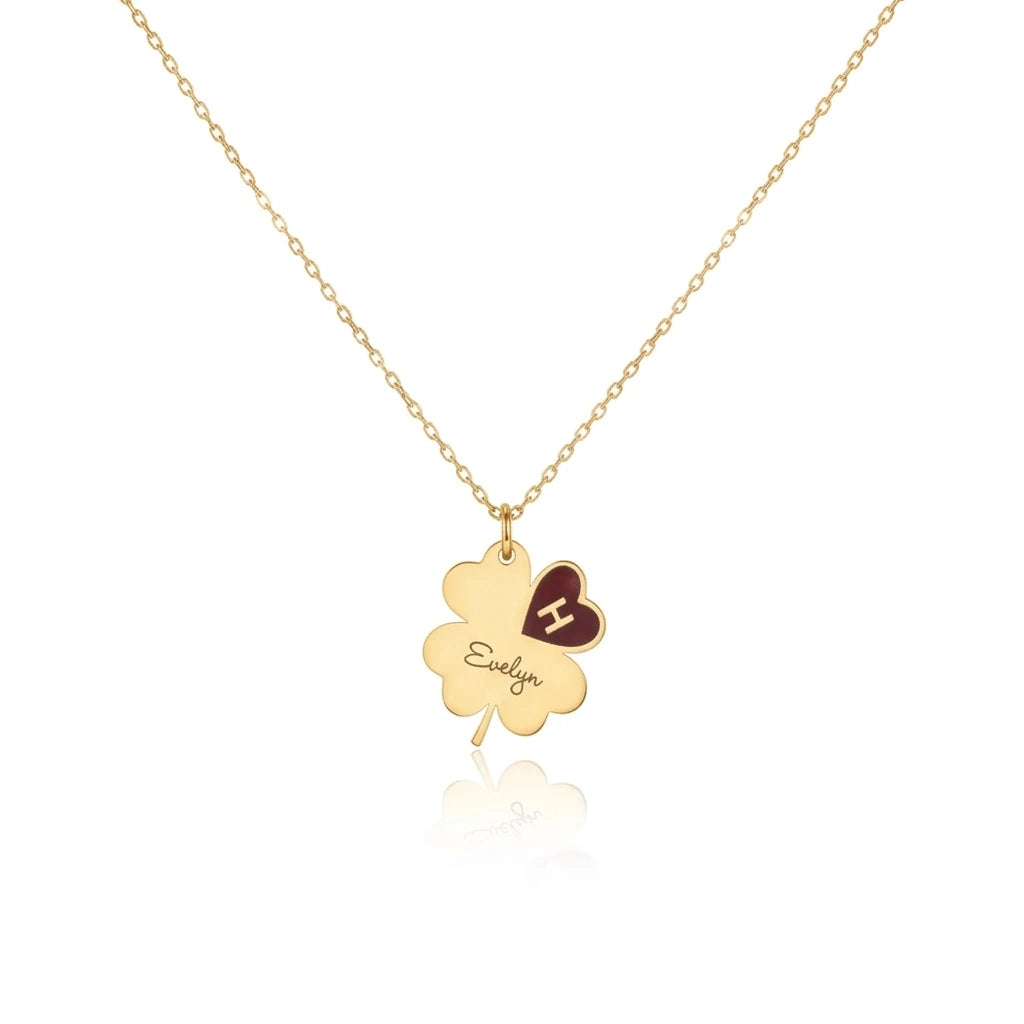 Personalized Four Leaf Clover Necklace for Women for Girls, Wife & Girlfriend- Perfect Birthday & Anniversary Gift
