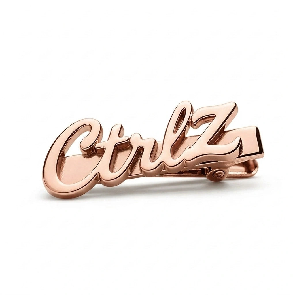 Personalized Name Tie Pin for Men | Custom Brass Tie Clip with Script Lettering