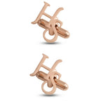 Personalized Interlocking Serif Initial Cufflinks - Custom Brass Monogram Jewelry
