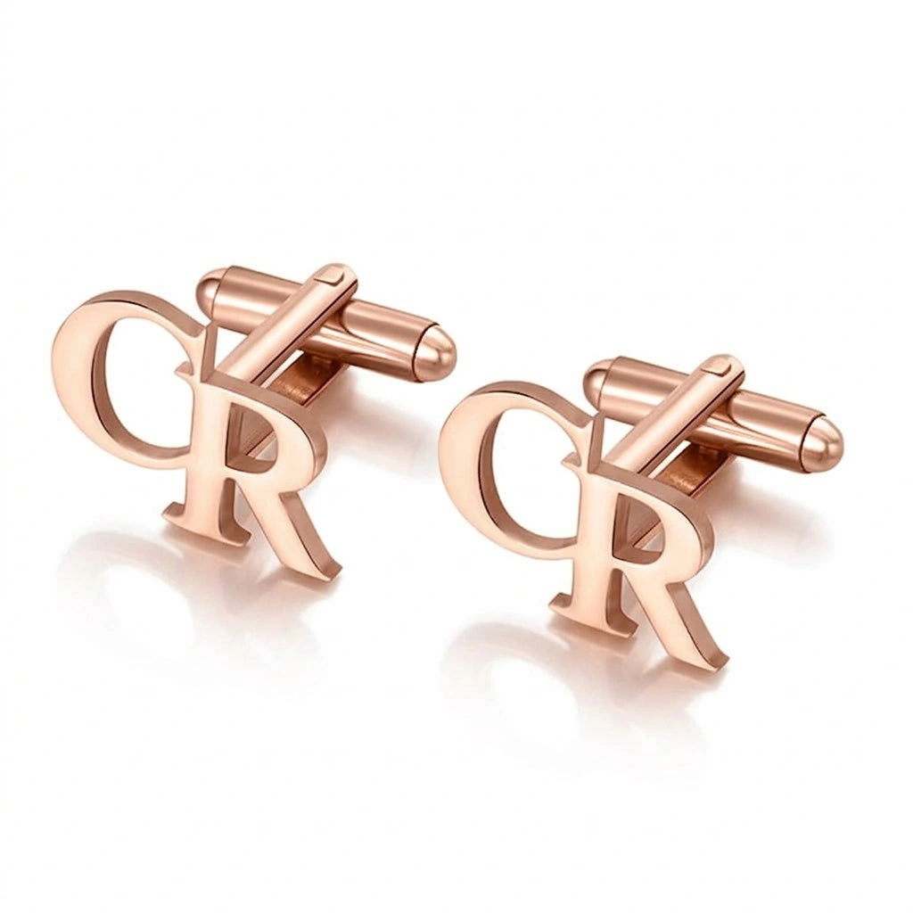 Custom Initial Name Cufflinks for Men – Personalised Letter Cufflinks for Formal & Wedding Wear