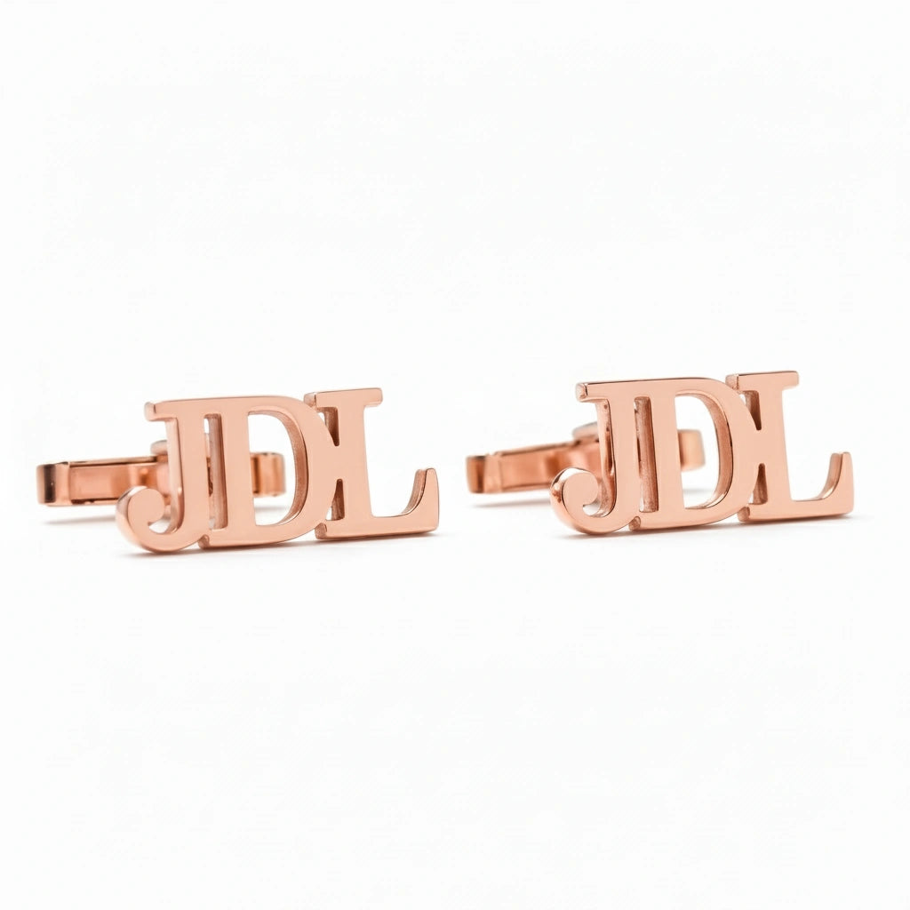 Personalized 3-Initial Monogram Cufflinks for Men – Custom Letter Cufflinks for Wedding & Groom Accessories