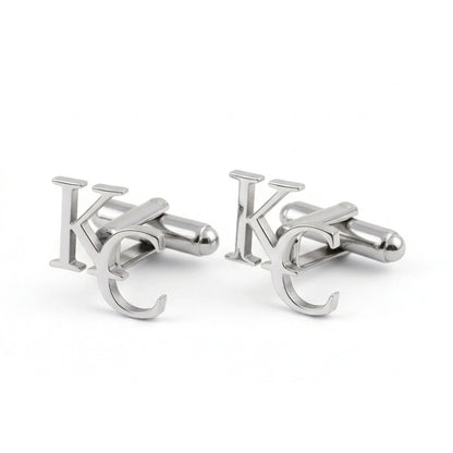 Personalized Initial Letter Cufflinks for Men - Custom Alphabet Brass Cufflinks for Wedding & Office
