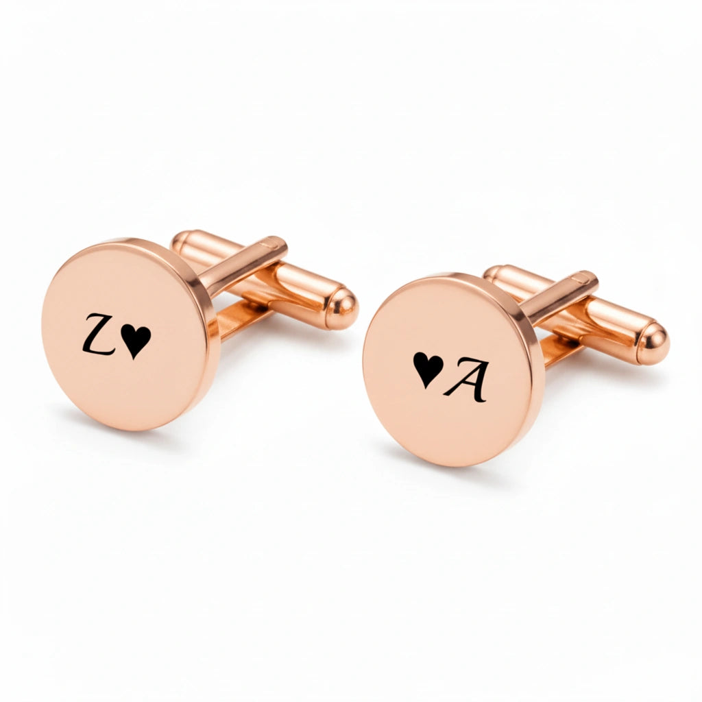 Custom Monogram Initial Brass Name Cufflinks - Personalized Wedding Gift for Men