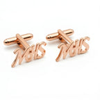 Personalized 3-Letter Signature Font Cufflinks - Custom Brass Monogram Jewelry