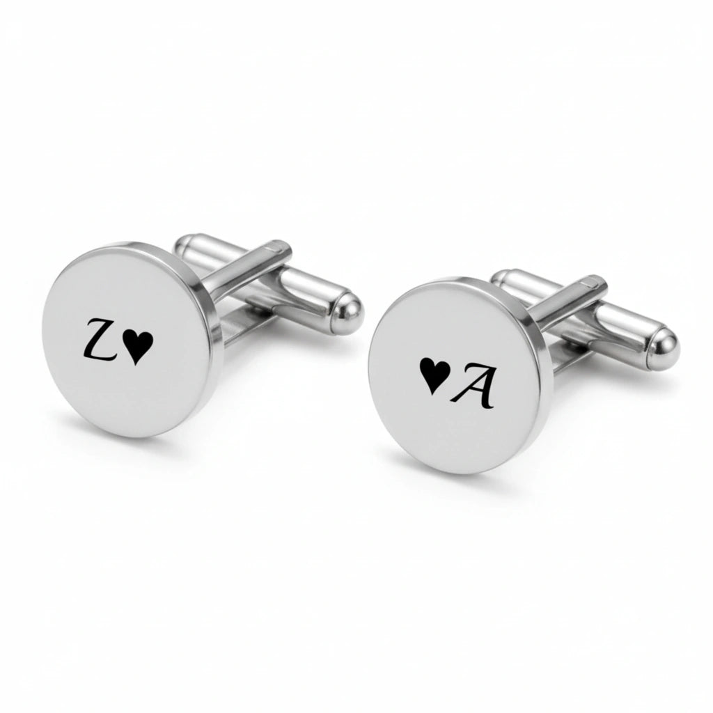 Custom Monogram Initial Brass Name Cufflinks - Personalized Wedding Gift for Men