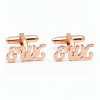Custom 3-Letter Monogram Script Cufflinks - Personalized Brass Jewelry for Men