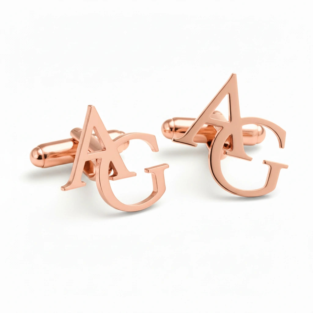 Custom Name & Initial Cufflinks – Personalized Handcrafted Monogram Jewelry for Men