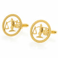Premium Scales of Justice Lawyer Cufflinks - Professional Advocate Symbol Suit Studs in Brass - Executive Legal Profession Accessory & Lawyer Gift Set