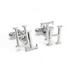 Personalized Overlapping Serif Initial Name Cufflinks - Bespoke Brass Monogram for Men