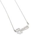 Personalized Heart Lined Name Necklace - Custom Cursive Nameplate Pendant for Women