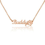Personalized Name Necklace with Paw Print - Custom Pet Nameplate Pendant for Dog & Cat Lovers