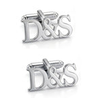 Custom Couple Initial Ampersand Cufflinks - Personalized Brass Monogram Jewelry