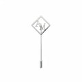 Personalized Initial Geometric Lapel Pin - Custom Silver Diamond Monogram Brooch for Men's Blazers & Suits