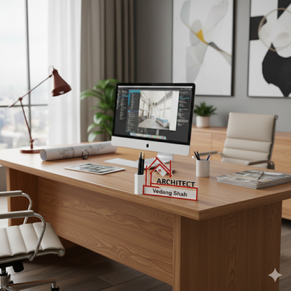 Moskai 3D Personalized Architect Accountant Pen Stand – Custom Name Desk Organizer