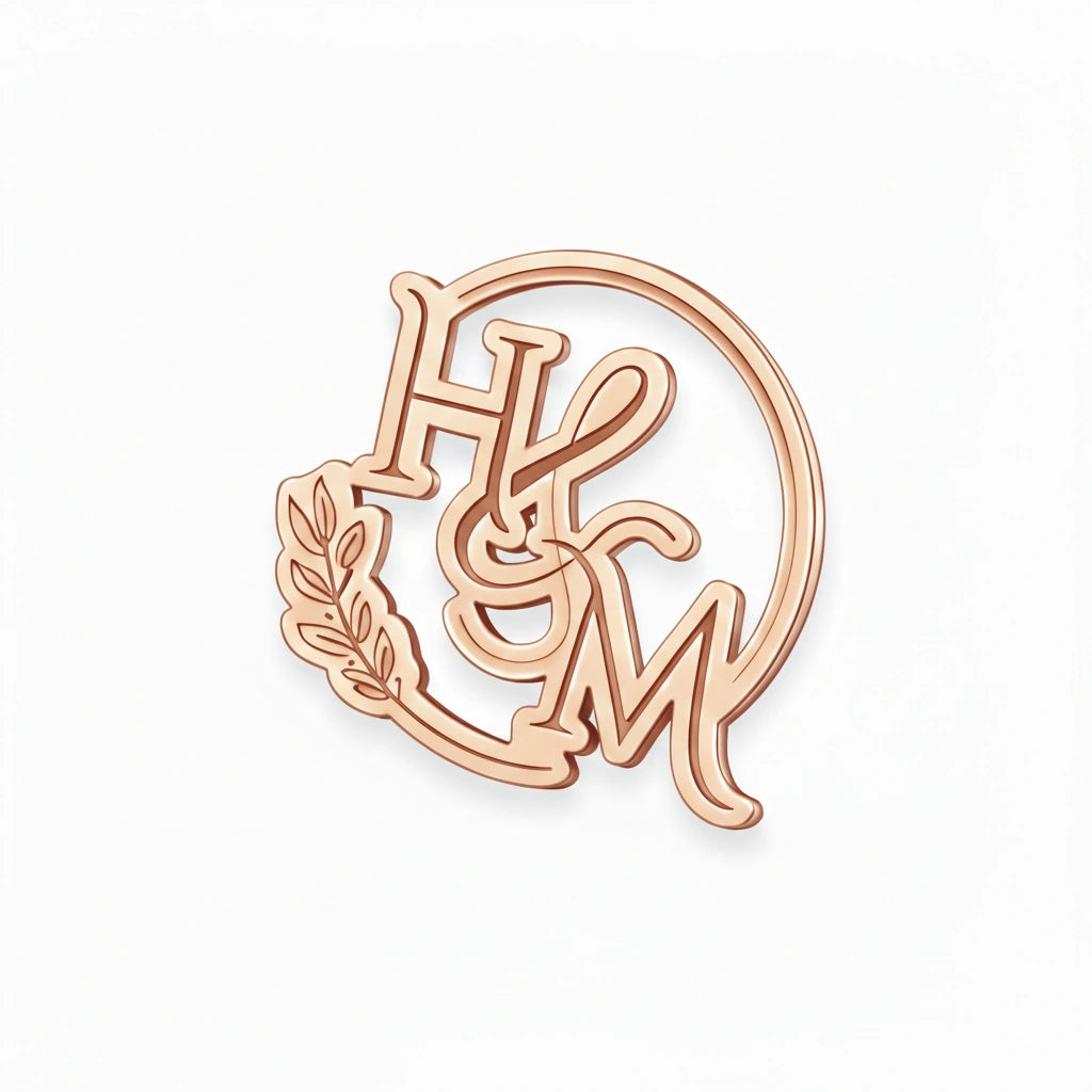 Customized Royal Initial Brooch - Deep Engraved Personalized Name Pin for Men & Women