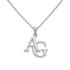 Personalized Brass Couple Initials Pendant Necklace - Custom Alphabet Nameplate Jewelry – Unique Anniversary & Valentine’s Day Gift for Men & Women