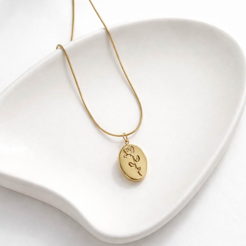 Moskai Elegant Rose Impression Pendant Necklace for Women