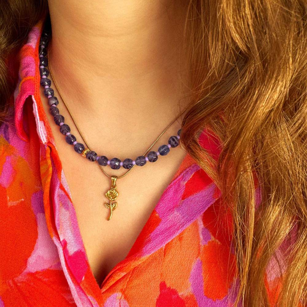 Moskai Elegant Gold Plated Rose Flower Pendant – For Her