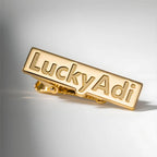 Personalized Engraved Name Tie Pin for Men | Custom Brass Tie Clip with Block Lettering