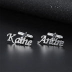 Custom Name Cufflinks for Men Groom & Groomsmen - Personalized Brass Cufflinks