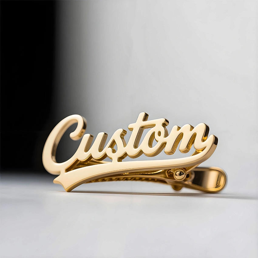 Customized Name Tie Pin for Men Brass Tie Clip For Professional Wedding & Corporate Gift Accessory