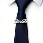 Personalized Name Tie Pin for Men | Custom Brass Tie Clip with Script Lettering