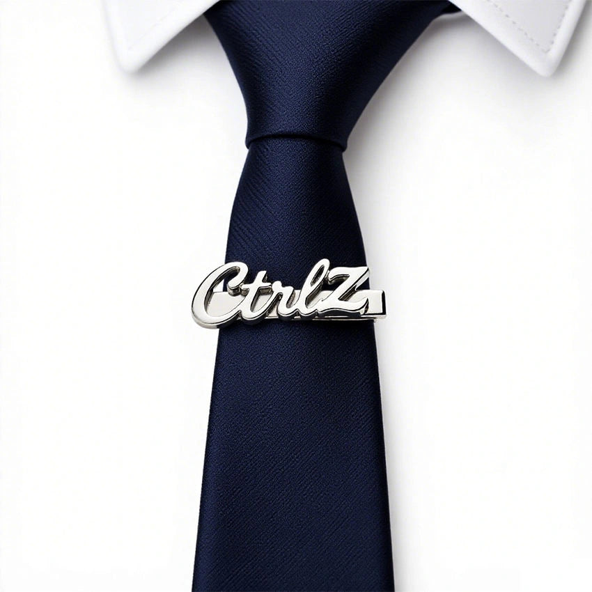 Personalized Name Tie Pin for Men | Custom Brass Tie Clip with Script Lettering