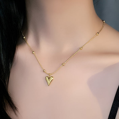 MOSKAI Gold Plated Heart Pendant | Anti Tarnish Stainless Steel Jewelry