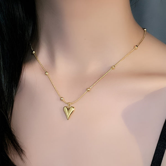 MOSKAI Gold Plated Heart Pendant | Anti Tarnish Stainless Steel Jewelry