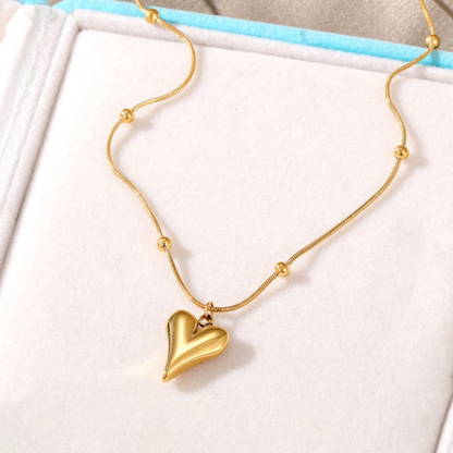 MOSKAI Gold Plated Heart Pendant | Anti Tarnish Stainless Steel Jewelry