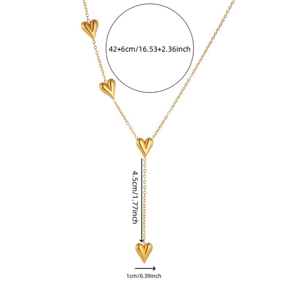 Moskai Heart Strand Gold Plated Anti-Tarnish Pendant Necklace for Women