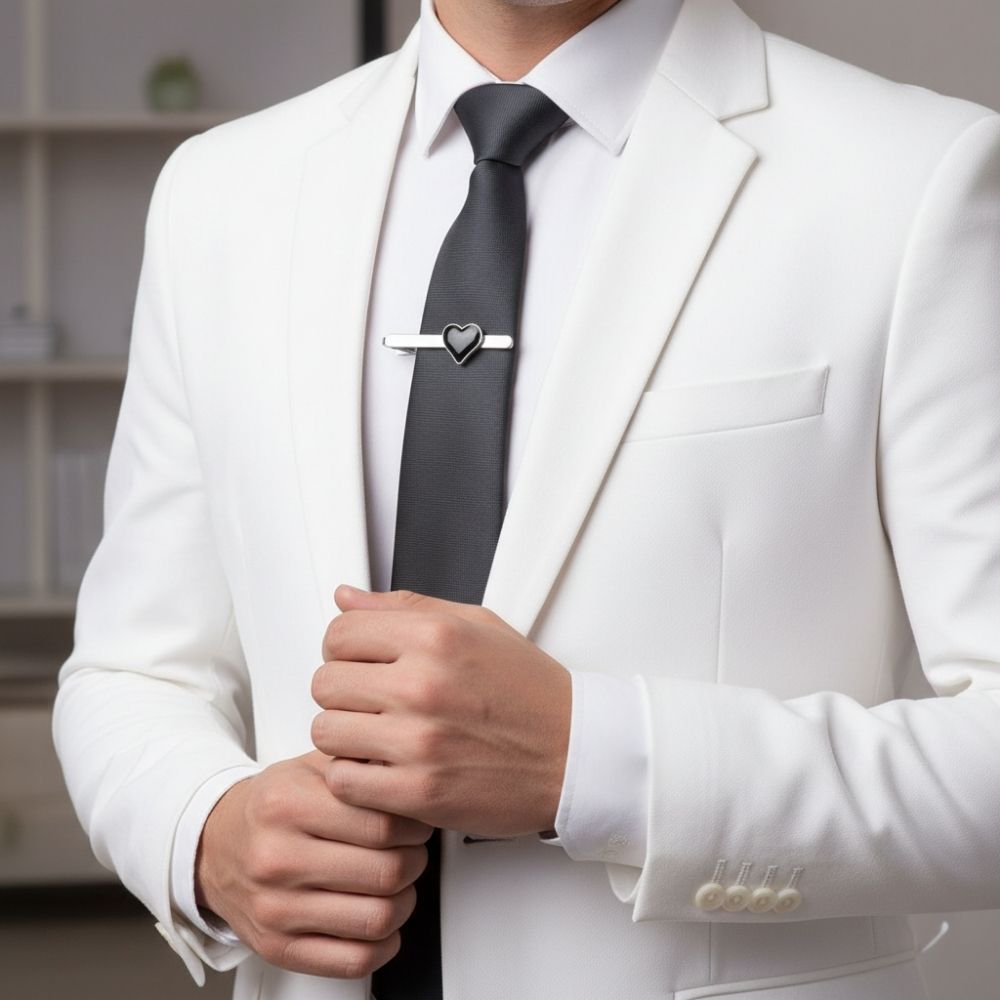 heart tie clip enamel design for men

tie clips for men romantic heart accessory

luxury tie clip heart motif for him

tie pin with enamel heart from Valentine collection

cufflinks and tie set styled heart tie bar clip

customised tie pin alternative heart design